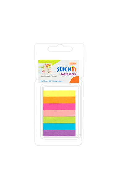 Hopax Stick Index Hartie Color 50 X 10 Mm, 7 X 40 File/Set, Stick'N - 7 Culor...