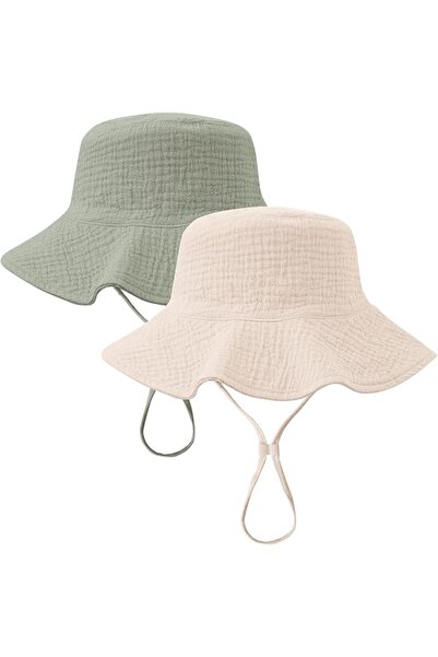TERRIFI Muslin Baby Sun Hat 2 Pack for Infants and Toddlers UPF 50+ UV Protec...