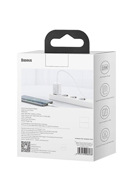 Baseus Încărcător rețea Super Si, Încărcare rapidă 25W, 1 x USB Type-C 5V/3A,...