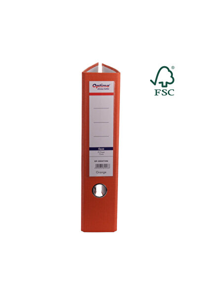 Optima A4 File, Laminated Pp/Paper, Metal Edge, 75 Mm, Classic - Orange