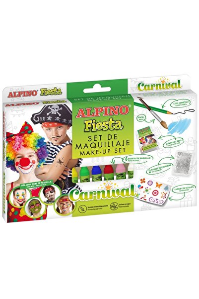 Alpıno Sada Fiesta - Karneval, 6 barev x 5 g Make-up tyčinky, černé