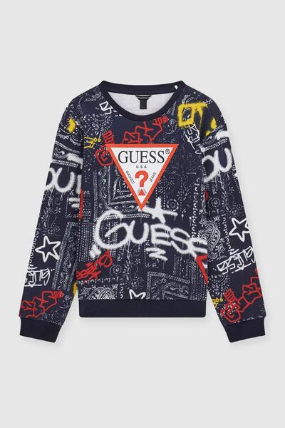 Guess Erkek Çocuk Desenli Sweatshirt