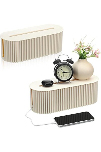 Tazweeq Cable Management Box, Large Desk Plug Board Storage Box, Wire Cable O...