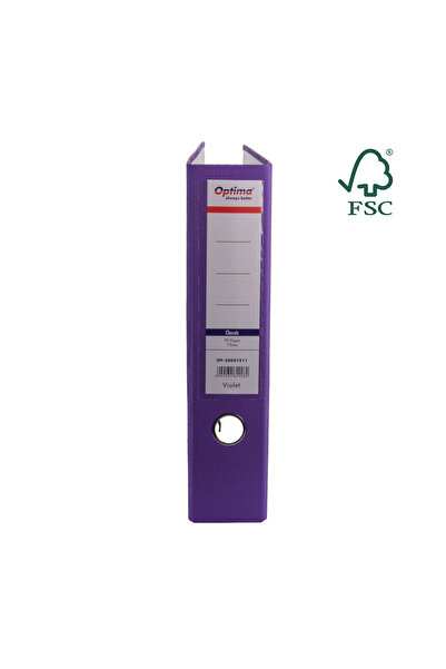 Optima Biblioraft A4, Laminated Pp/Paper, Metallic Edge, 75 Mm, Classic - Vio...