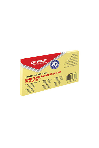 OFFICE products Samolepicí bločky 76 x 127 mm, 100 ks/sada, - Pastelově žlutá