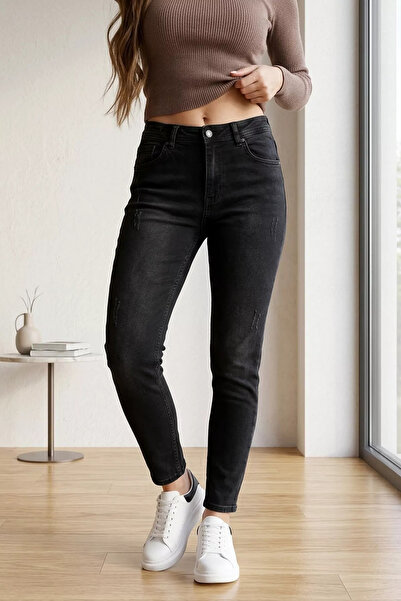 Aryena Black Lycra Women's Jean Denim Trousers