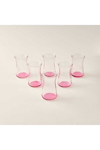 Evidea Kitchen Rainbow 6'lı Çay Bardak Seti - Pembe