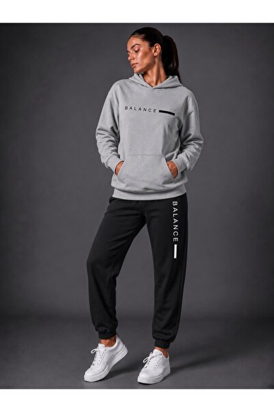 Gutsy Hooded Tracksuit 2-Piece Combination Winter Thin Balance Printed Women'...