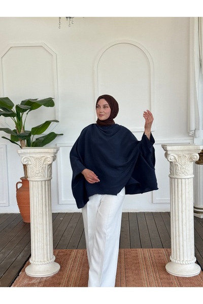 KEVRA بلوزة بكم خفاش وياقة شال للمحجبات
