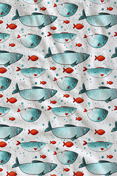 Evmila Prosop de plajă Mint Ground Shark Pattern 70x150 - Prosop de baie impr...