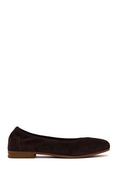 Derimod Women's Brown Suede Leather Ballerinas 26Pfd290810