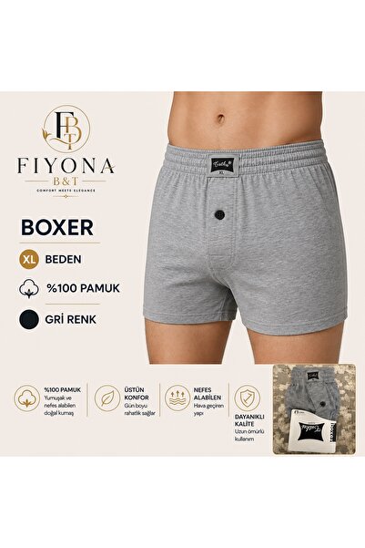 FIYONA B&T XL Men's Gray Boxer Shorts