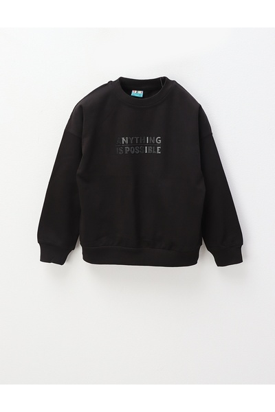 MiniKids Bluza ANYTHING IS POSSIBL, negru