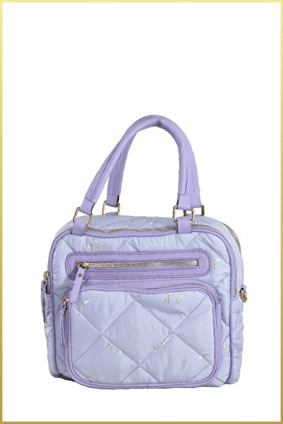 birizmoda Saly Women's Quilted Written Parachute Fabric Hand and Shoulder Bag...