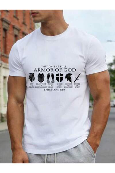 23ERVA 1pc Womens Armor Of God Religious Graphic Tshirt.Cotton 180gsm.Printed...