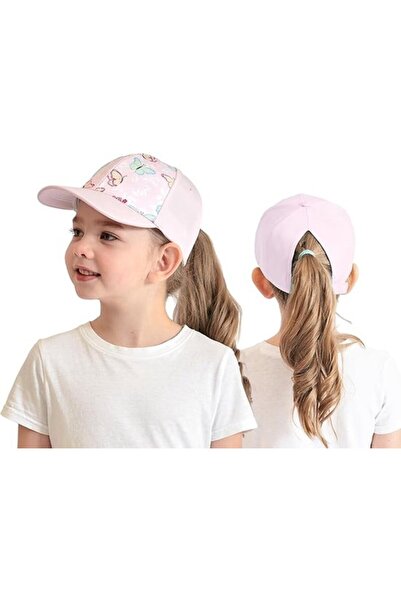STARSTAR Kids' Ponytail Holder Cap - UPF 50+ Butterfly Pattern