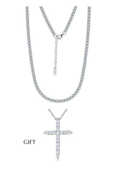 UNA VIDA Colier tenis 2 mm, Argint Sterling 925