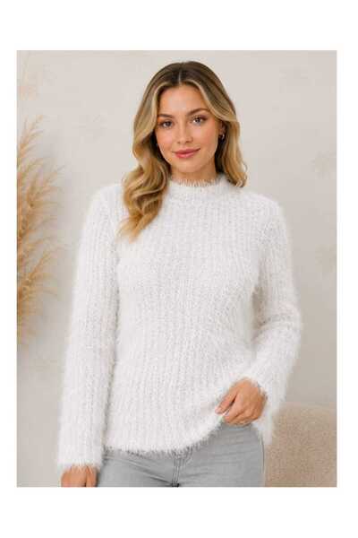 ASEZ BUTİK ZERAFETİN ADRESİ Asez Boutique Women's Plush Fuzzy Knitwear Sweate...