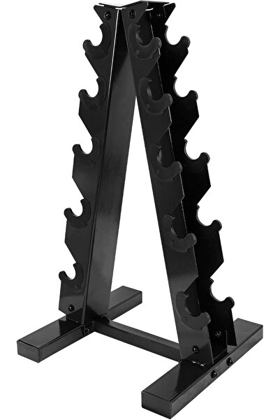 OtherMax Suport pentru gantere pe 5 niveluri, cadru metalic tip A-frame, robu...