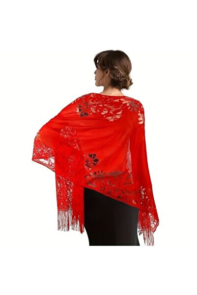 STARSTAR Elegant bridal shawl burgundy women's evening shoulder cover.