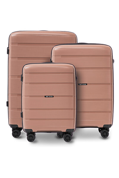 WINGS BRAND Set de 3 valize din polipropilenă Wings HAWFINCH 3.0 R. GOLD