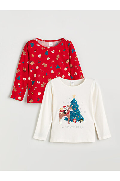 LC Waikiki Crew Neck Long-Sleeve T-Shirt for Girls 2 Pack