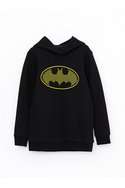 LC Waikiki Hanorac pentru băieți cu glugă, cu imprimeu Batman și mânecă lungă