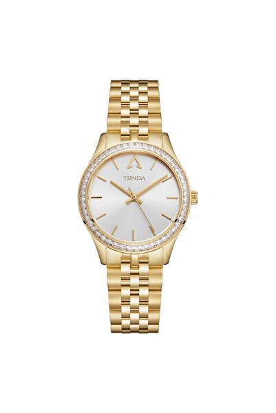 TRNDA Women's Gold Stainless Steel Watch, Silver Dial | Trn32g