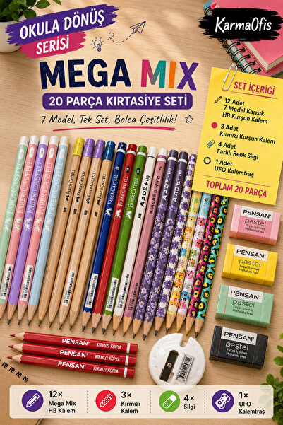 Faber Castell Karmaofis 20 Piece Color Mega Mix Pencil Set |   12 Hb Pencils ...
