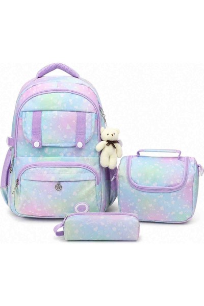 tüftürük Orthopedic Bag with Teddy Bear Accessories, Pen Holder and Thermos L...