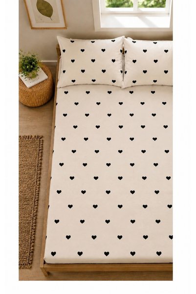 Sheri Home Lastikli Çarşaf Seti %100 Pamuk Yumuşak Dokulu-Kaymaz Tam Geçmeli Fitted Sheet –Premium Pamuk 120x200/ 180x200 / 200x200