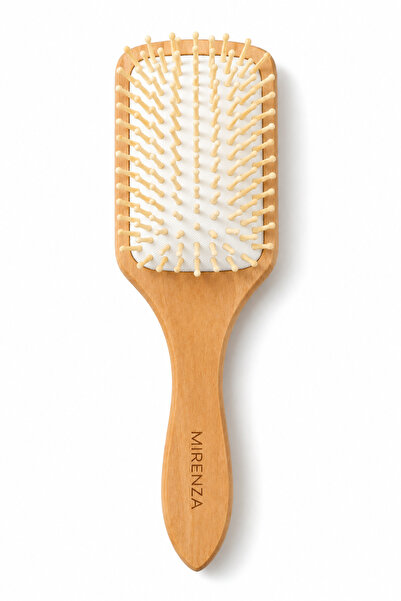 mirenza cosmetic Bamboo Tip Hair Detangling Brush - Antistatic, Wooden Comb w...