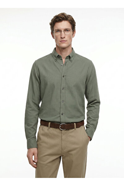ALTINYILDIZ CLASSICS Haki Erkek Düğmeli Tailored Fit Gömlek ACE201262060
