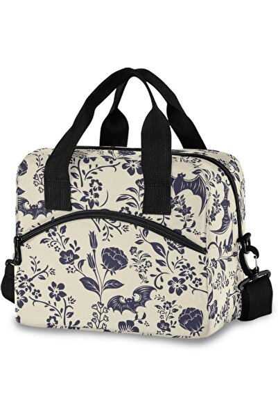 GENERAL Skull Cat Moon Gothic Insulated Lunch Bags Reusable Lunch Tote Bag Co...