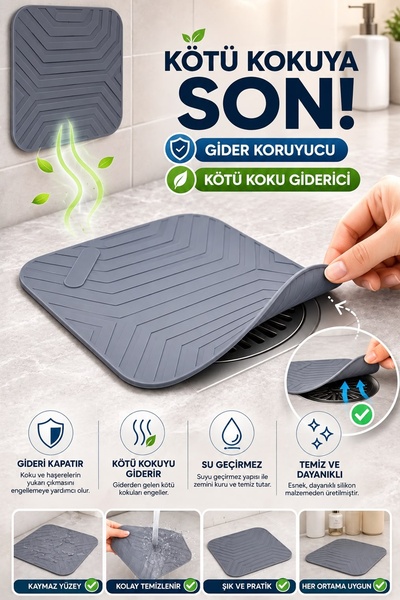 Kitchen Beauty Kötü Koku Böcek Önleyici Silikon Mat Banyo Mutfak Lavabo Balko...