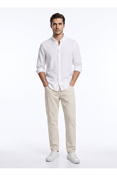 ALTINYILDIZ CLASSICS Beyaz Erkek Düğmeli Comfort Fit Gömlek ACE201262270
