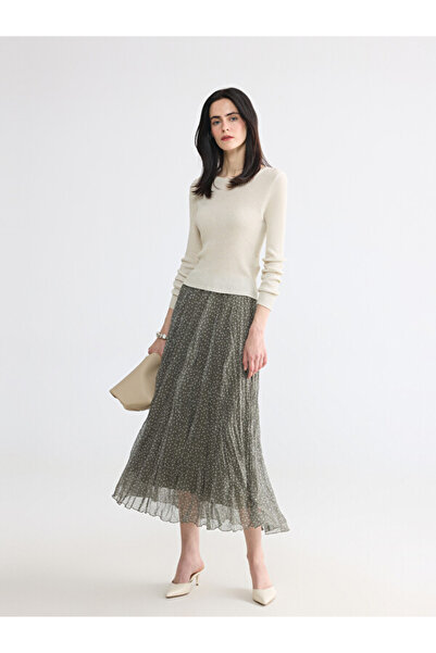 LC Waikiki Rmz Gi̇yi̇m Farkiyla Polka Dot Pleated Skirt with Waist Drawstring