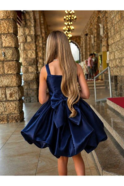 papatya kızı Girl's Evening Dress, Flower Detailed Balloon Skirt Party and Wedding Dress