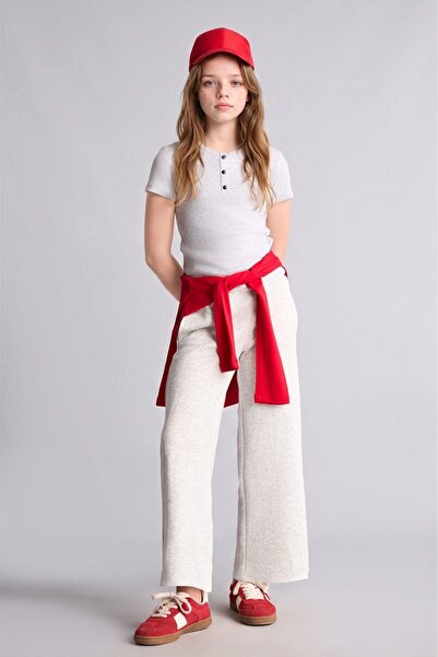 DeFacto Ribbed Knitted Wide Leg Girls' Trousers I3160A826Au