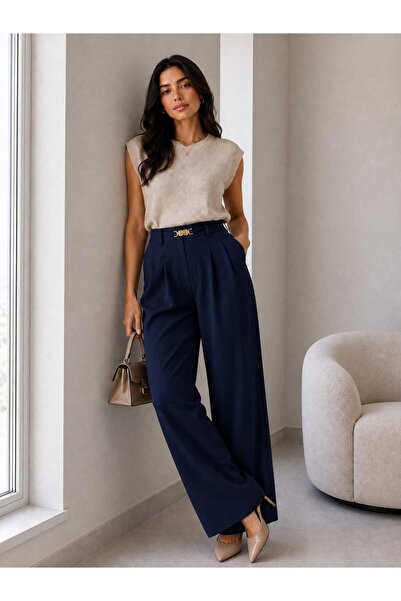 GİYİYORUM WOMEN HIGH WAIST PALAZZO PANTS