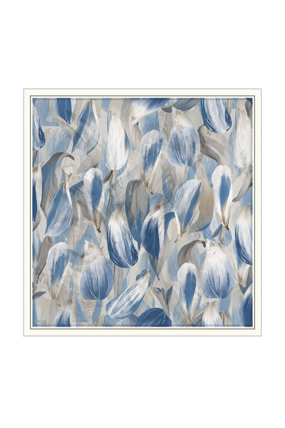 Bursa İpek Turquoise Whisper Pattern Organic Scarf