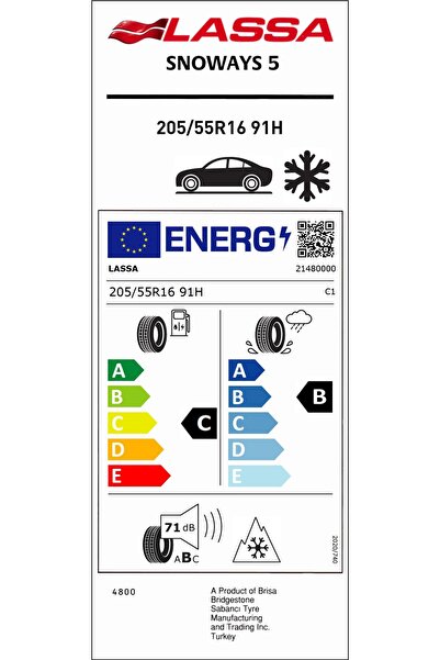 Lassa 205/55R16 91H M+S SFM SNOWAYS 5 OTO KIŞ LASTİĞİ (ÜRETİM YILI:2026)