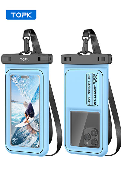Choice1 2 Pack SKY BLUE TOPK Waterproof Phone Pouch, IPX8 Waterproof Phone Ca...