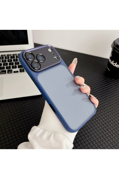 Choice60 iPhone17 Pro Max Blue Luxury Solid Color Matte Border Translucent Ba...