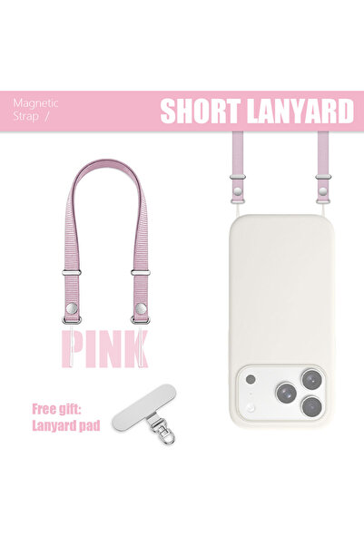 Choice6 Pink Magnetic Short Phone Lanyard Adjustable Wrist Strap Nylon Woven ...