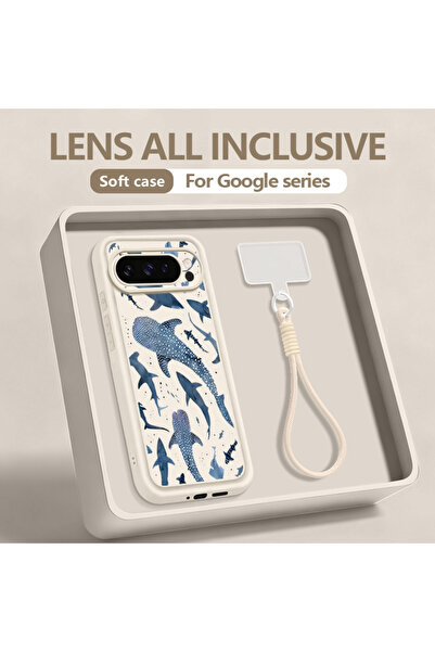 Choice31 Google Pixel 8 Pro A823 Beige White Shark Turtle Printed Phone Case ...