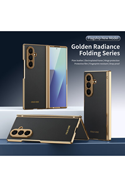choice2 Galaxy Z Fold7 Black Premium Artificial PU Leather Mobile Phone Case ...
