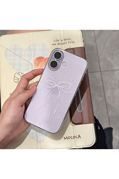 Choice9 iPhone17 bow Simple Transparent White Bow Phone Case Suitable for iPh...