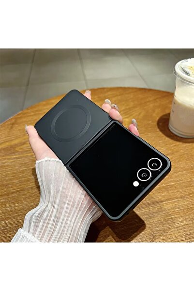 Choice16 Galaxy Z Flip7 Black Magnetic Liquid Silicone Soft Phone Case For Z ...