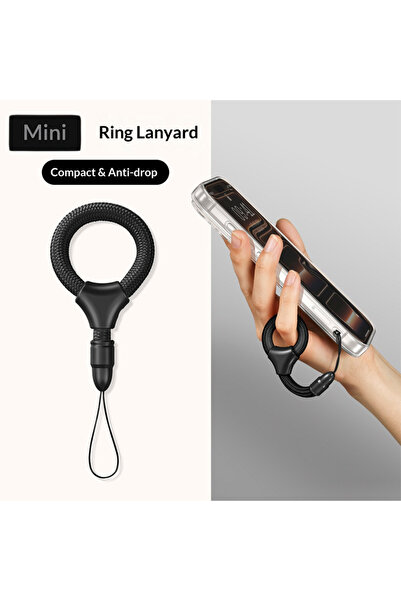 choice2 Polyester / Nylon Black Mini Mobile Phone Lanyard Ring Rope Short Ant...